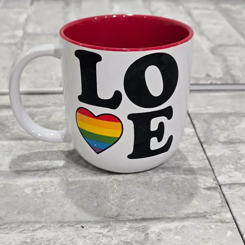 Peanuts‎ Snoopy Love Rainbow White Ceramic Coffee Mug 14pz